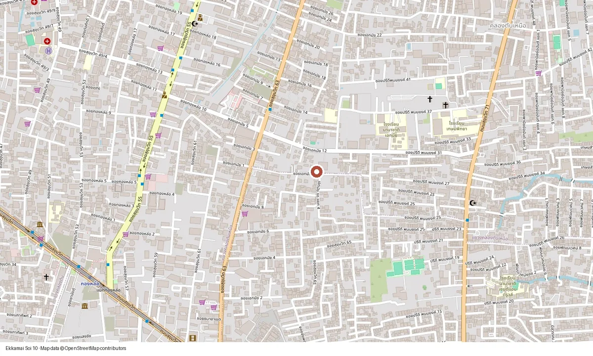 Map showing the Ekkamai Soi 10 location of Eich Bangkok