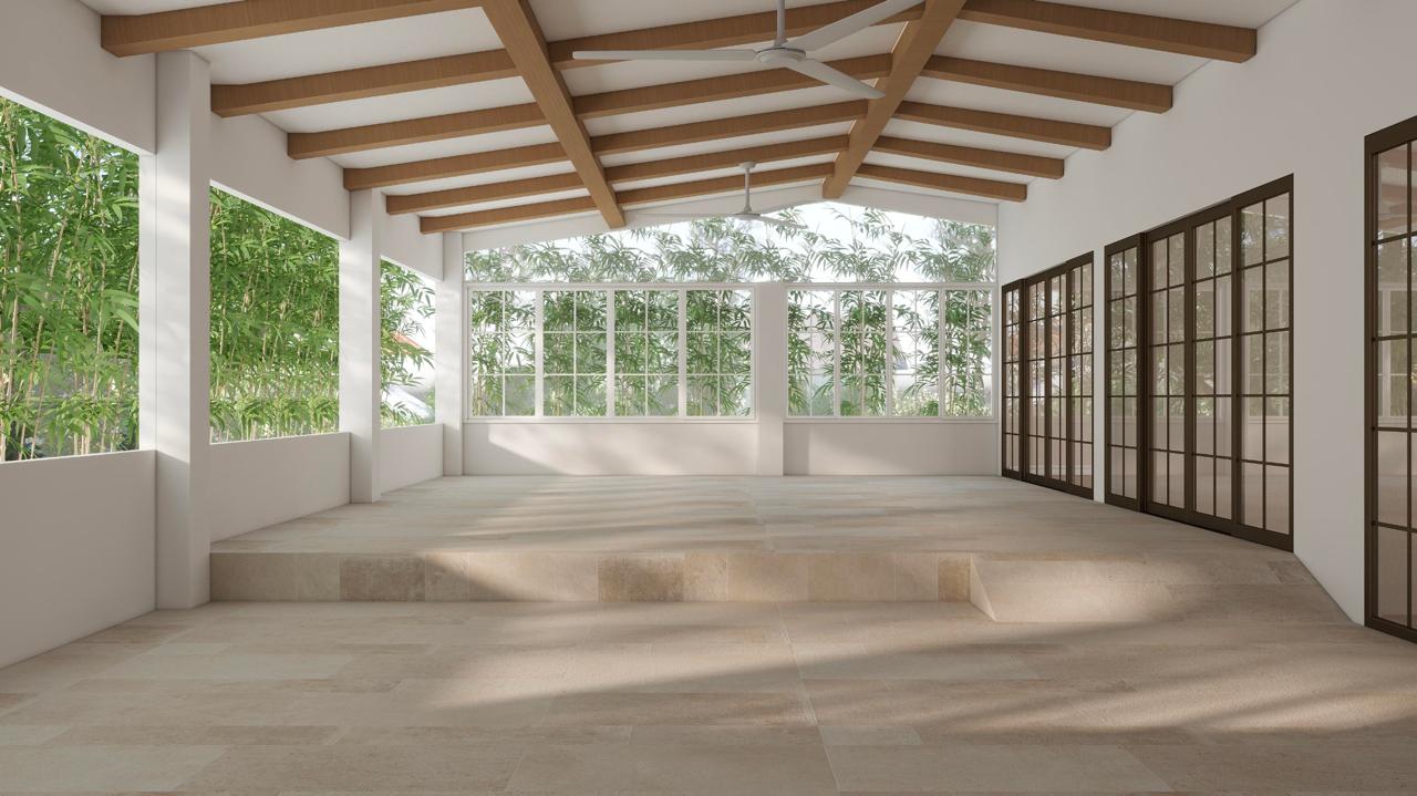 Covered rooftop pavilion at WITHIN